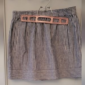 Blue and white J.Crew mini skirt with elastic waste
